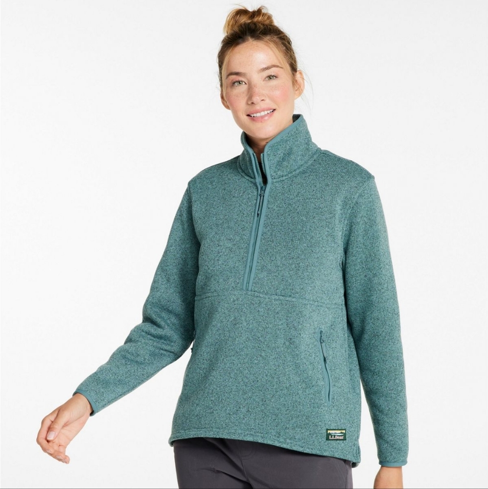 Teal Quarter-Zip Fleece Pullover